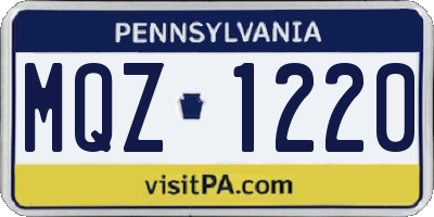 PA license plate MQZ1220