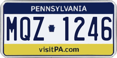 PA license plate MQZ1246