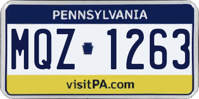 PA license plate MQZ1263