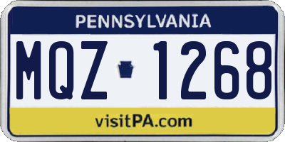 PA license plate MQZ1268