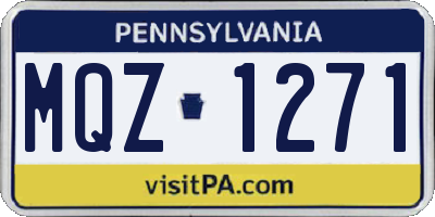 PA license plate MQZ1271