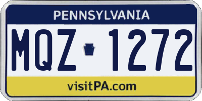 PA license plate MQZ1272