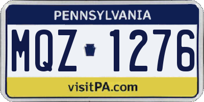 PA license plate MQZ1276