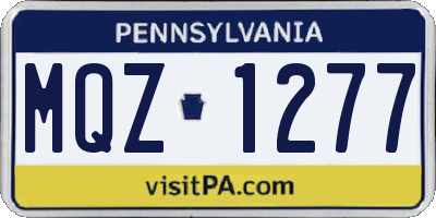 PA license plate MQZ1277