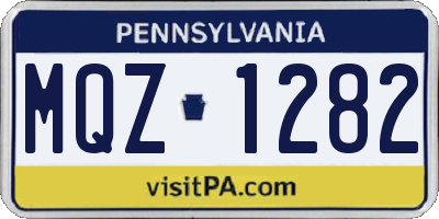 PA license plate MQZ1282