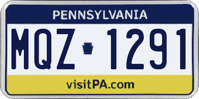 PA license plate MQZ1291