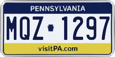 PA license plate MQZ1297