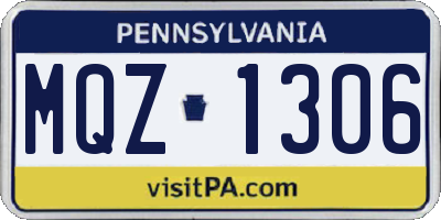 PA license plate MQZ1306