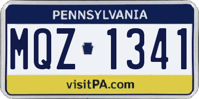 PA license plate MQZ1341