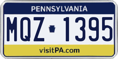 PA license plate MQZ1395
