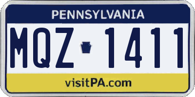 PA license plate MQZ1411