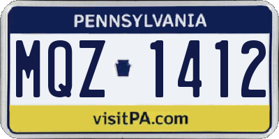 PA license plate MQZ1412