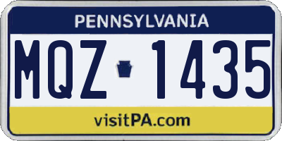 PA license plate MQZ1435
