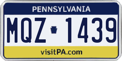 PA license plate MQZ1439