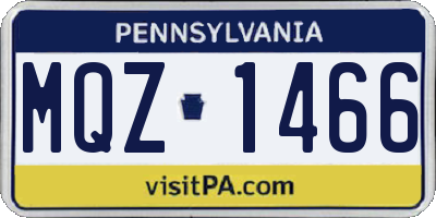 PA license plate MQZ1466