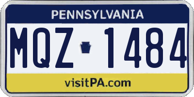 PA license plate MQZ1484