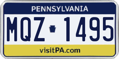 PA license plate MQZ1495