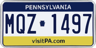PA license plate MQZ1497