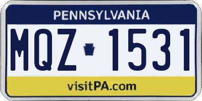 PA license plate MQZ1531