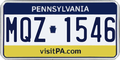 PA license plate MQZ1546