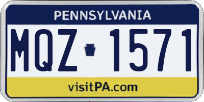 PA license plate MQZ1571