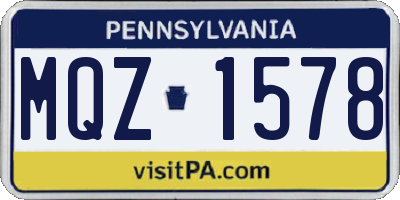 PA license plate MQZ1578