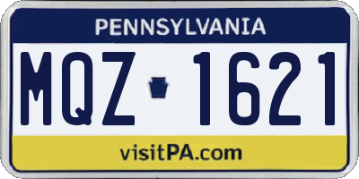 PA license plate MQZ1621