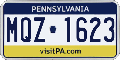PA license plate MQZ1623