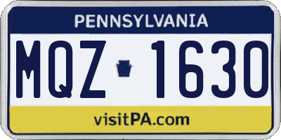PA license plate MQZ1630