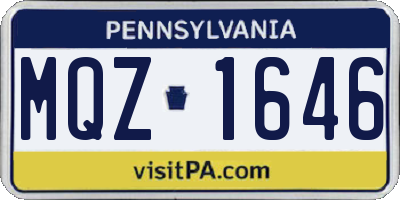 PA license plate MQZ1646