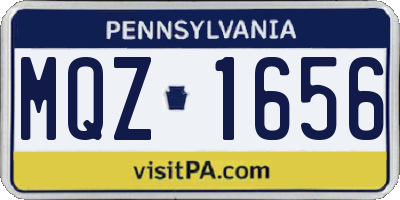 PA license plate MQZ1656