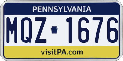 PA license plate MQZ1676