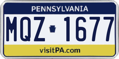 PA license plate MQZ1677