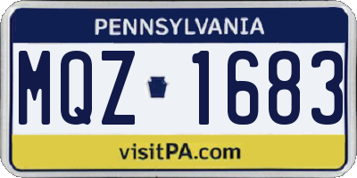 PA license plate MQZ1683