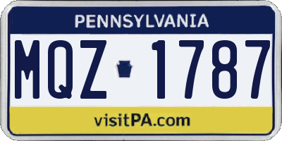 PA license plate MQZ1787