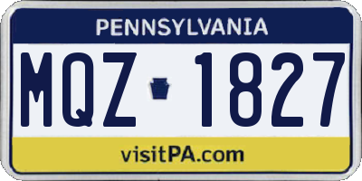 PA license plate MQZ1827