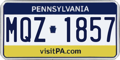 PA license plate MQZ1857