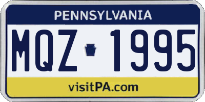 PA license plate MQZ1995