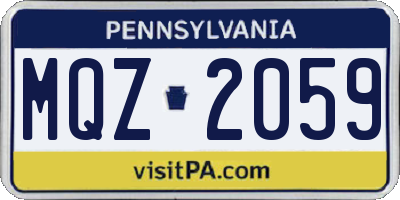 PA license plate MQZ2059
