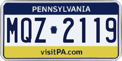 PA license plate MQZ2119