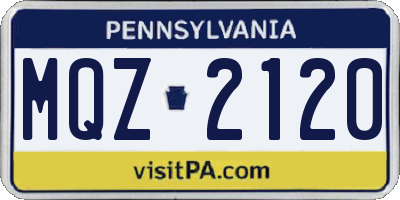 PA license plate MQZ2120