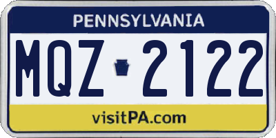 PA license plate MQZ2122