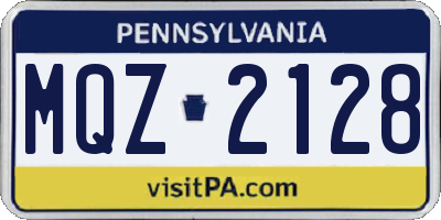 PA license plate MQZ2128