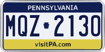 PA license plate MQZ2130