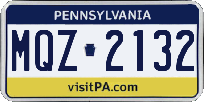PA license plate MQZ2132