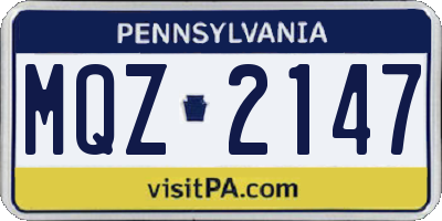 PA license plate MQZ2147