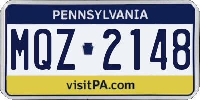 PA license plate MQZ2148