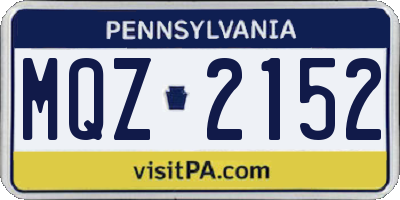 PA license plate MQZ2152