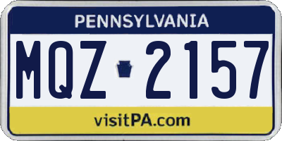 PA license plate MQZ2157