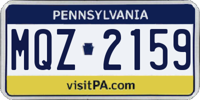 PA license plate MQZ2159